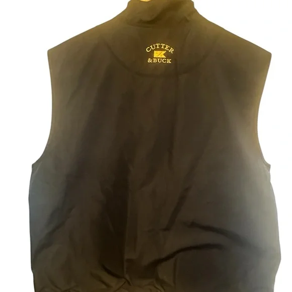 Cutter & Buck Black Golf Windbreaker Vest with Full-Length Zipper - Picture 6 of 9